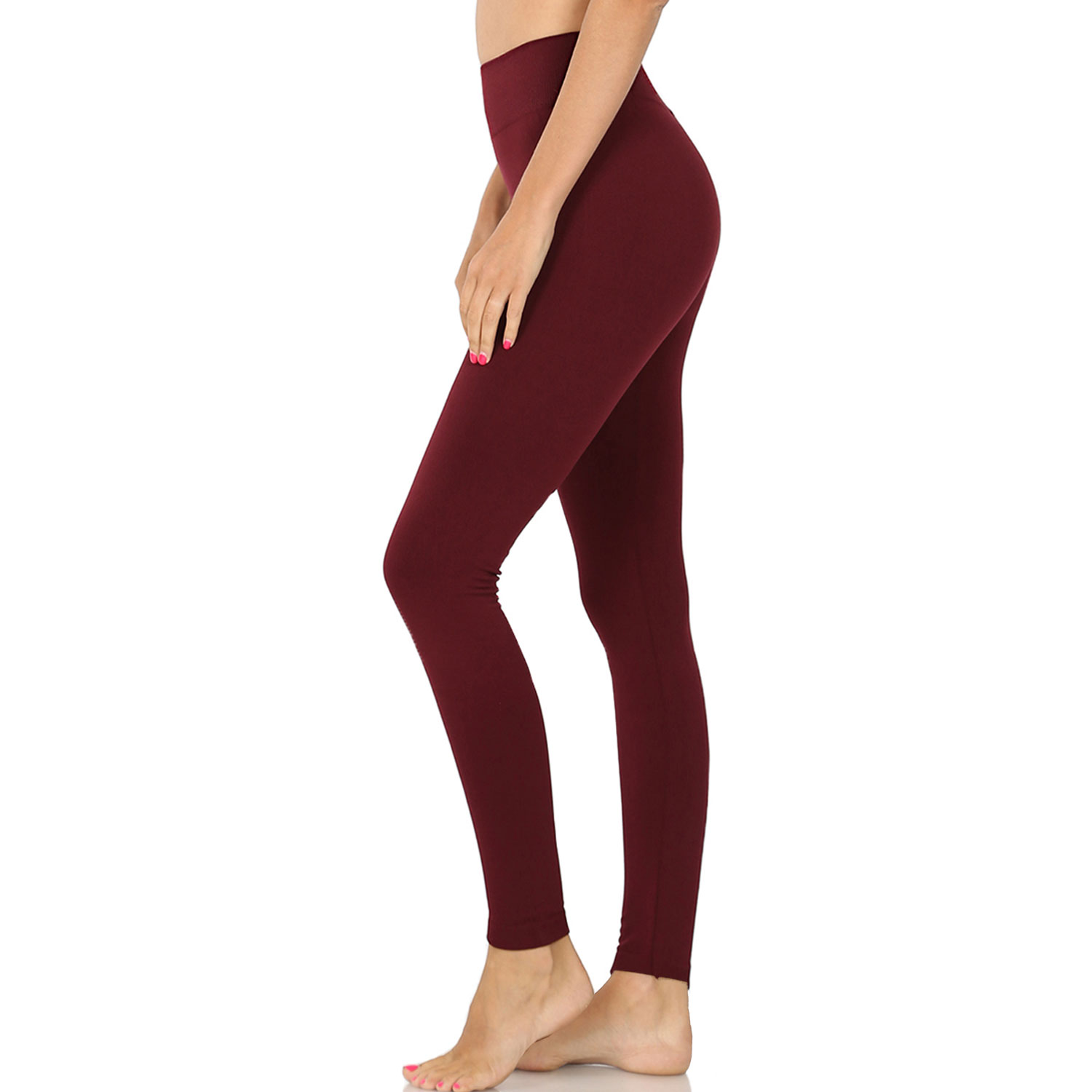 2 Pack Ribbed Waist Band Fleece Seamless Leggings