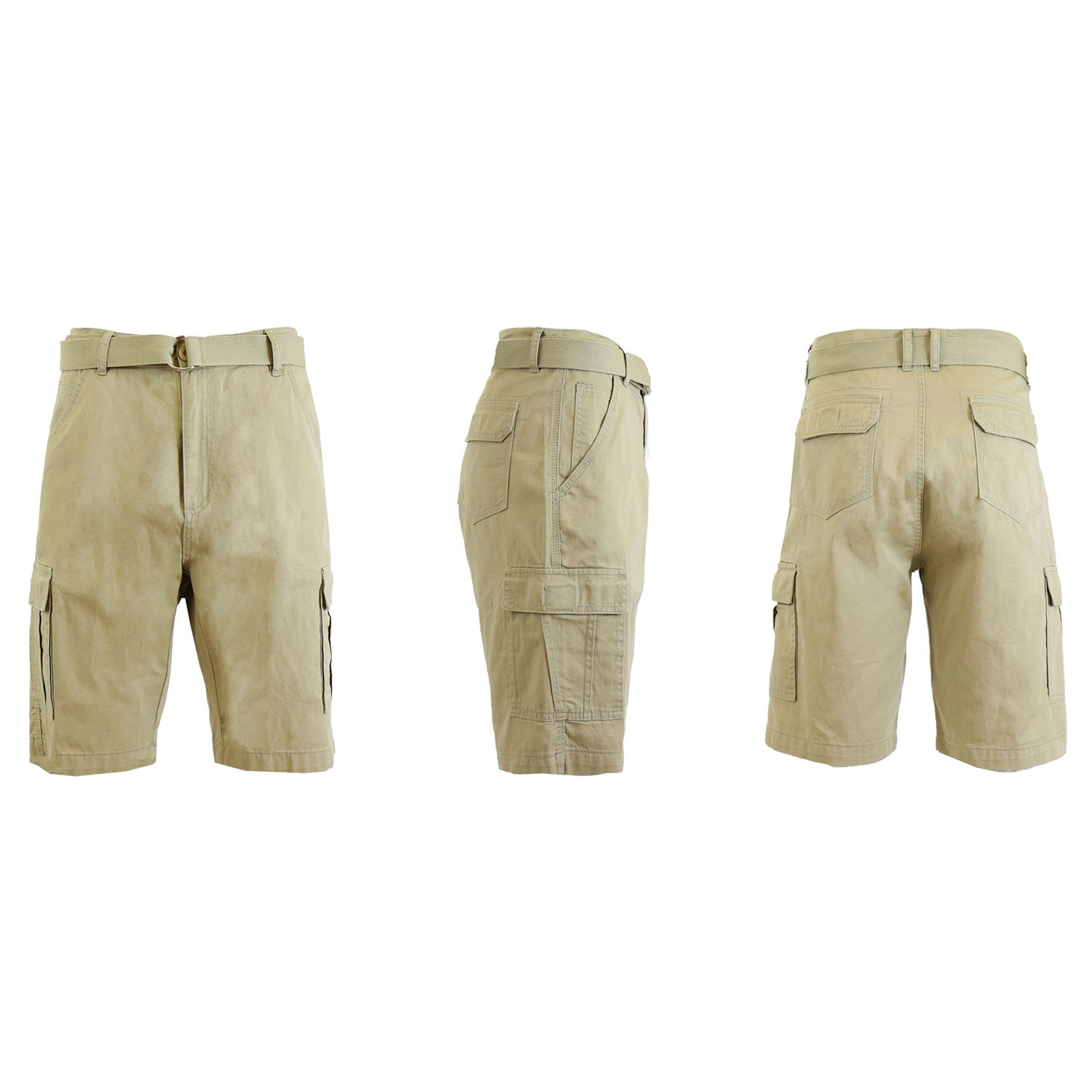 Men's Cotton Chino Shorts with Belt Sizes 30-42