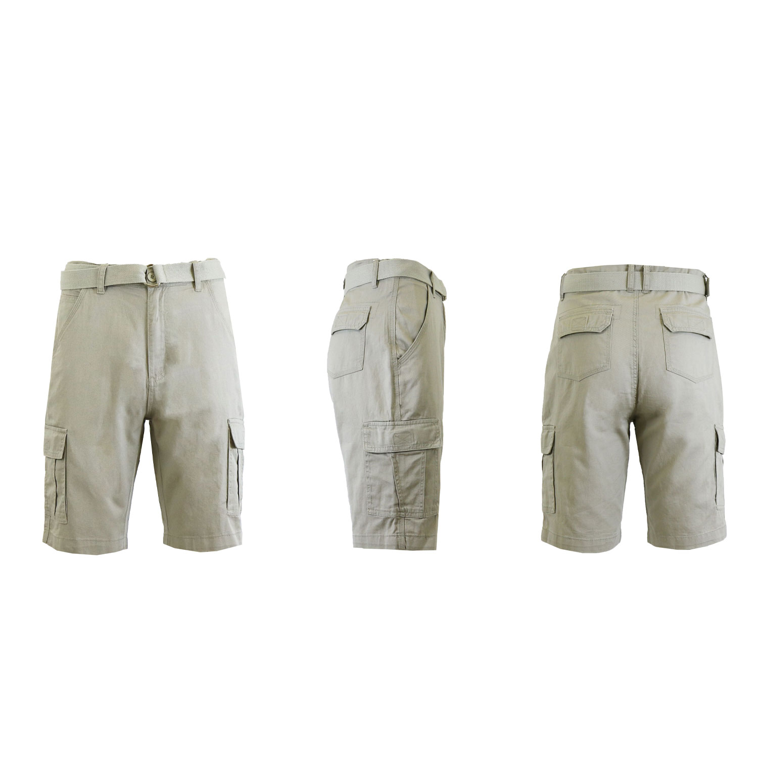 Men's Cotton Chino Shorts with Belt Sizes 30-42