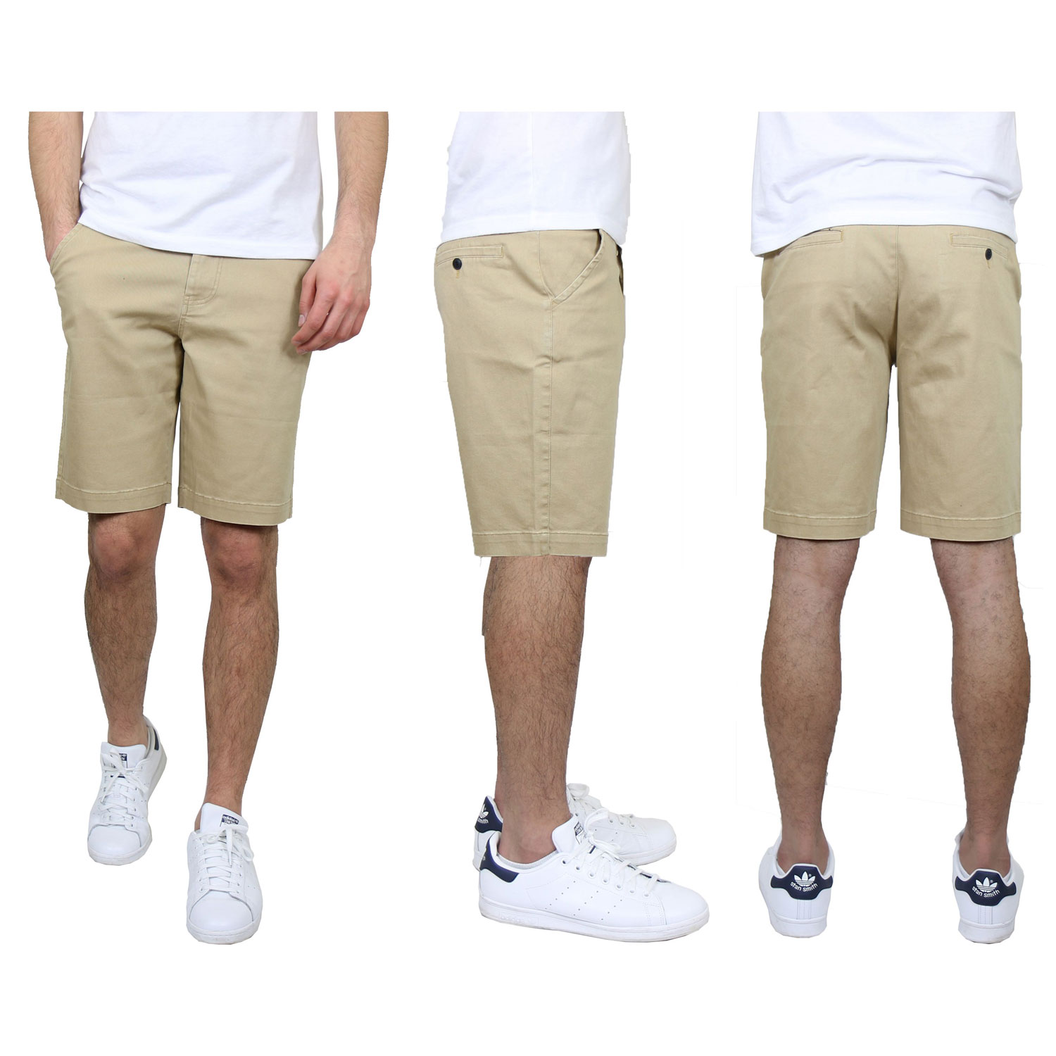 Men's 5 Pocket Flat Front Slim Fit Stretch Chino Shorts