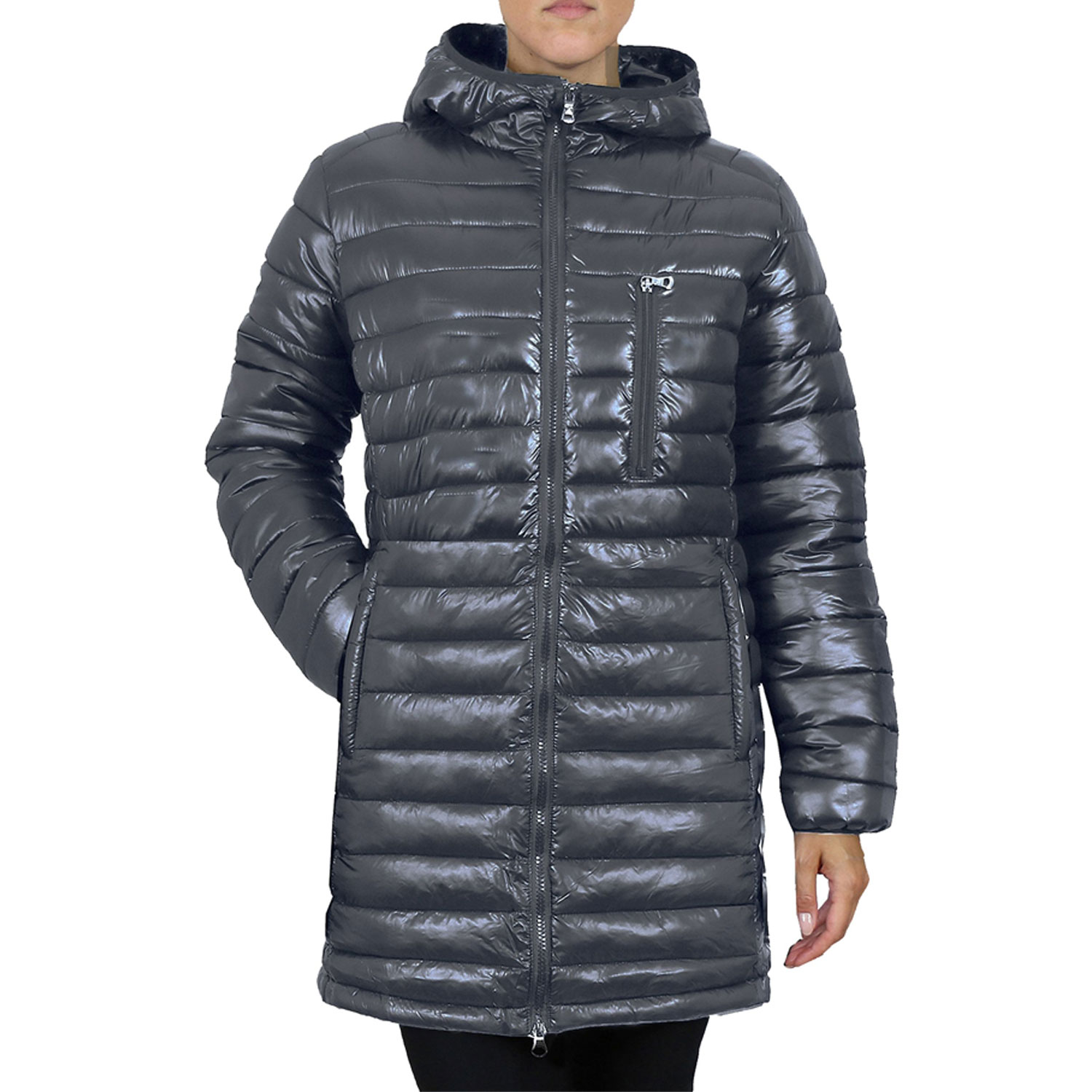 Womens Classic Long Puffer Jacket With Hood