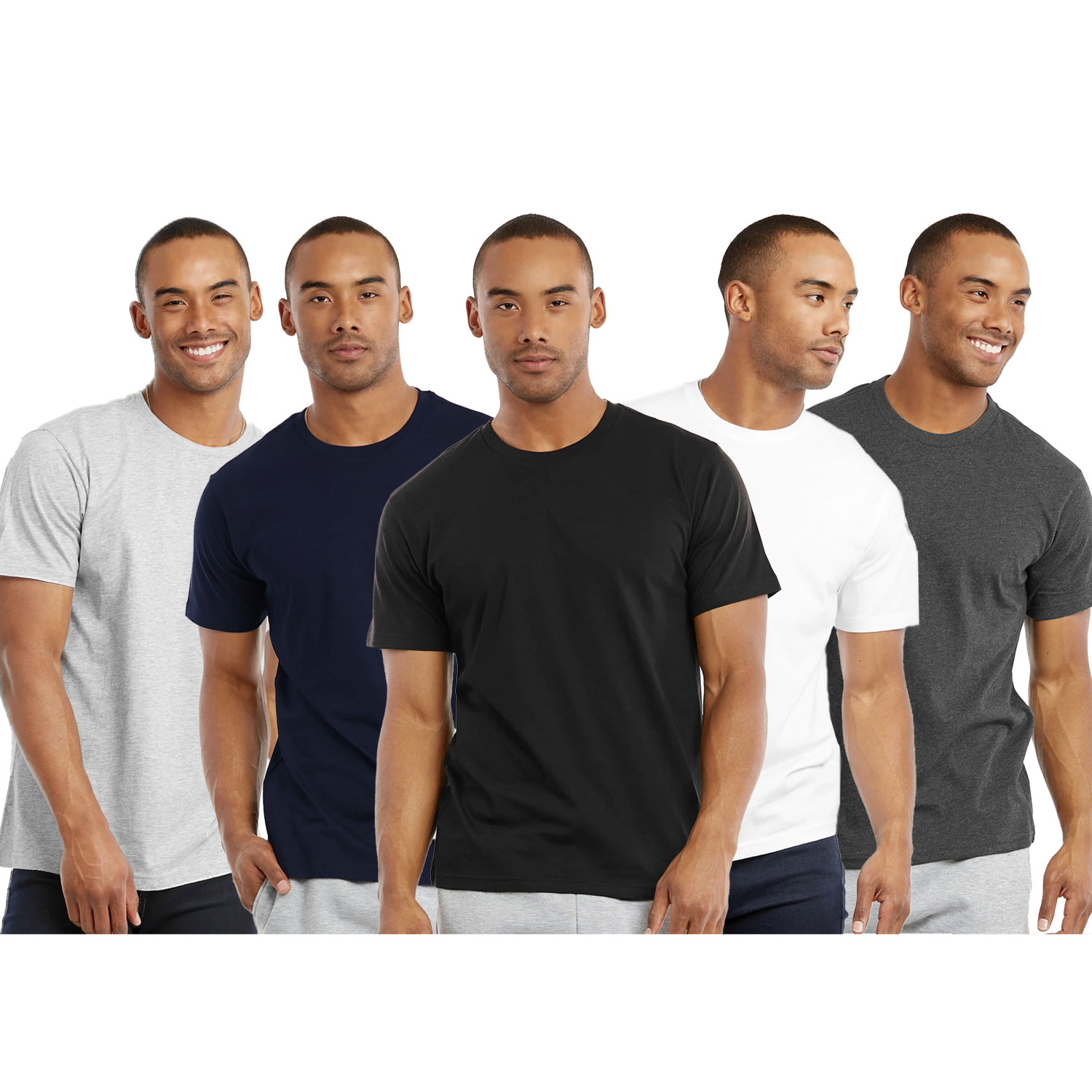 5 Pack Men's Crew Neck T-shirt