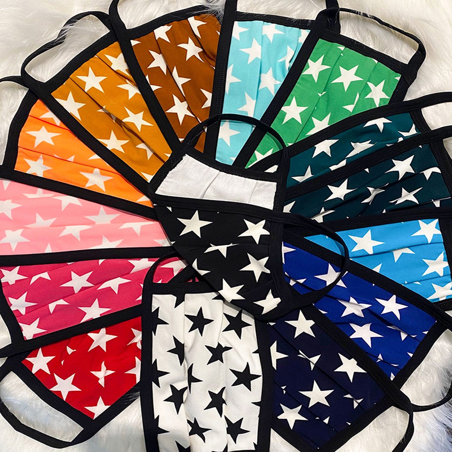 12 Pack Star Print Washable Mask