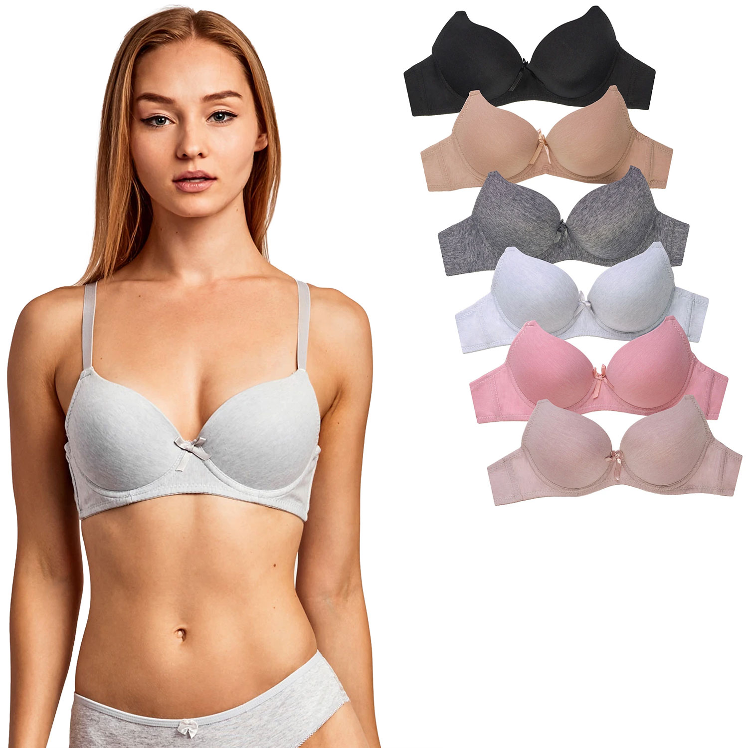  Sofra Ladies Full Cup Plain Bra OLD - 6 Pack