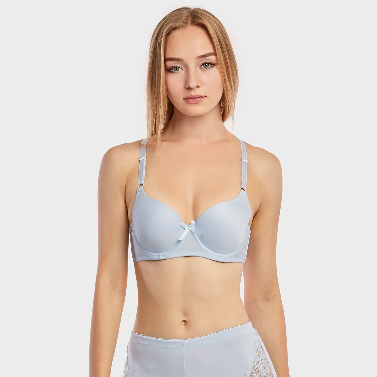  Ladies Full Cup Plain Bra W/ Lace Trim At Neckline 6 Pack