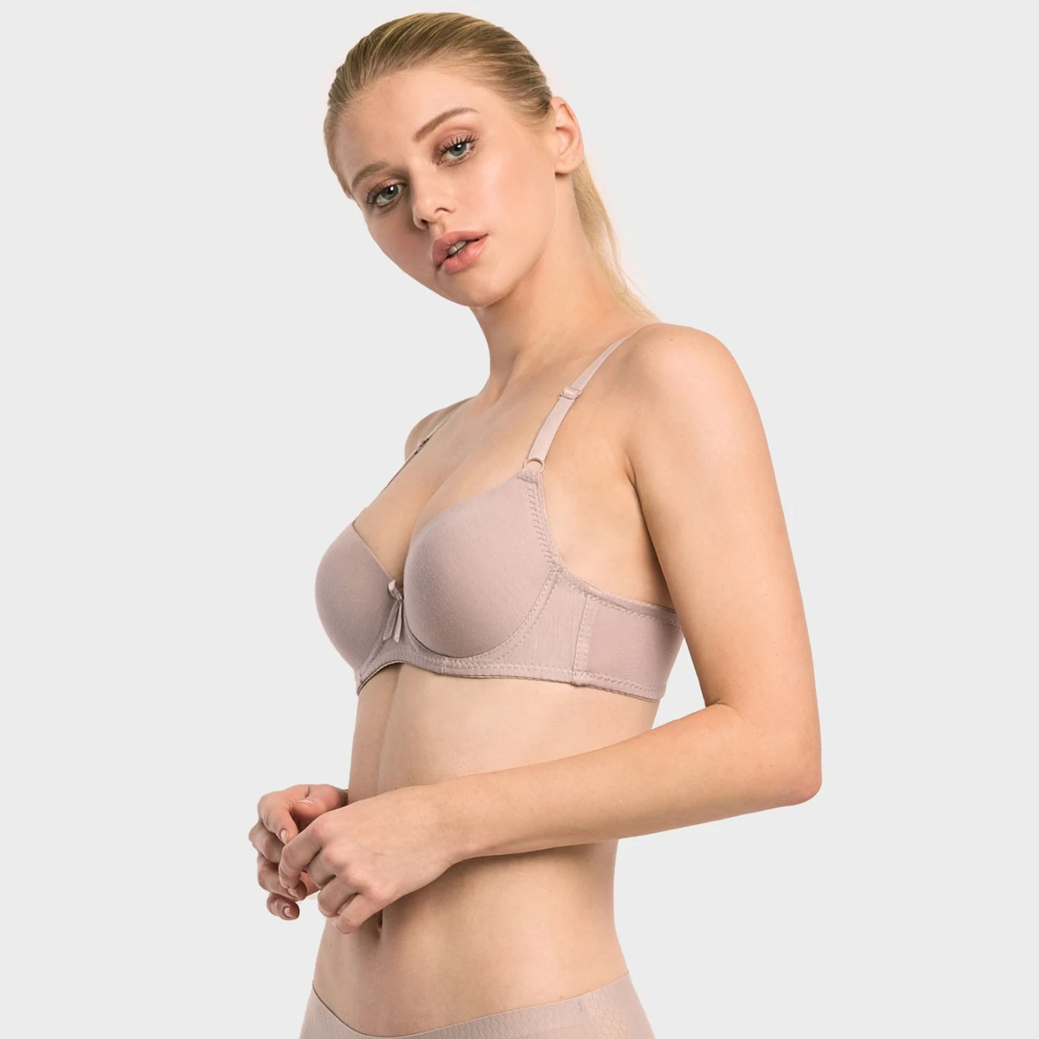 6 Pack Sofra Ladies Plain Cotton Bra 3hooks And Wide Strap