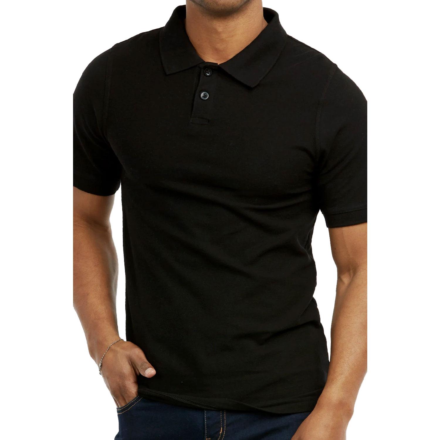 3 Pack 100% Cotton Men's Slim Polo Shirt