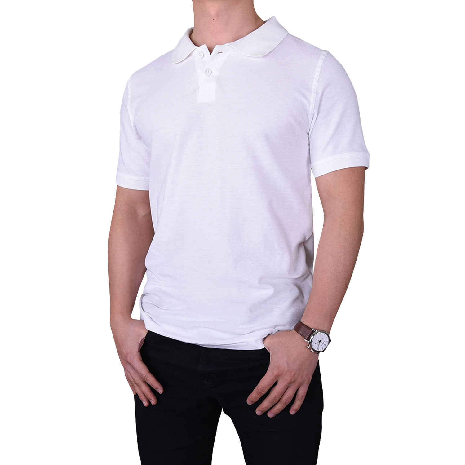 3 Pack 100% Cotton Men's Slim Polo Shirt