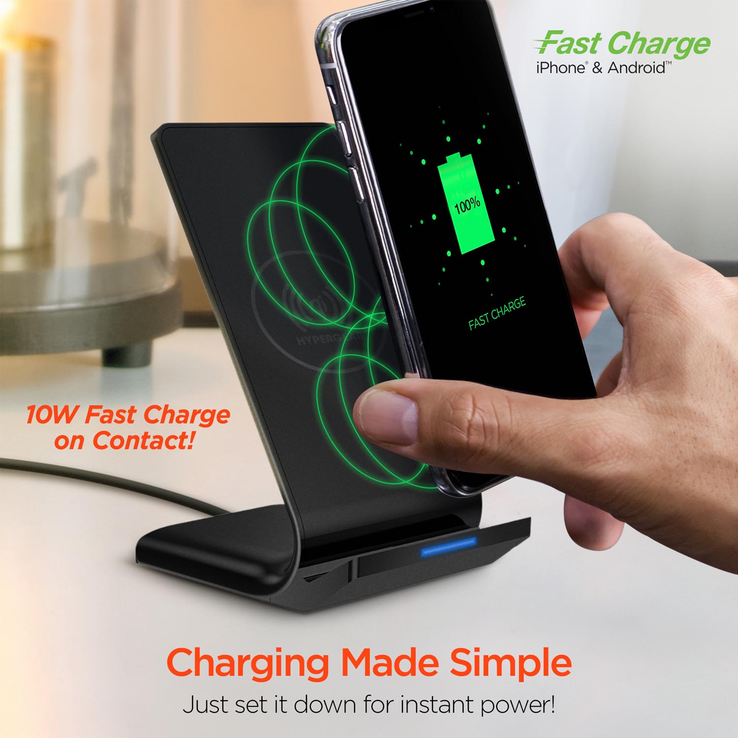 HyperGear 10W Wireless Fast Charging Stand