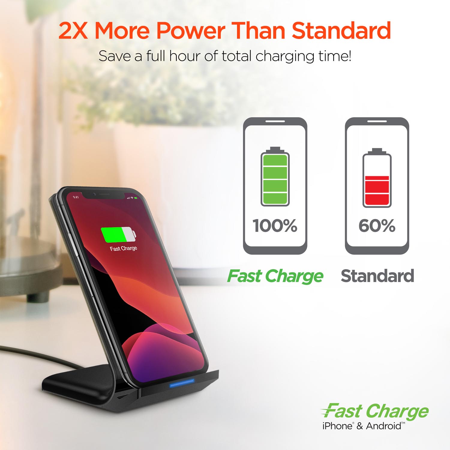HyperGear 10W Wireless Fast Charging Stand