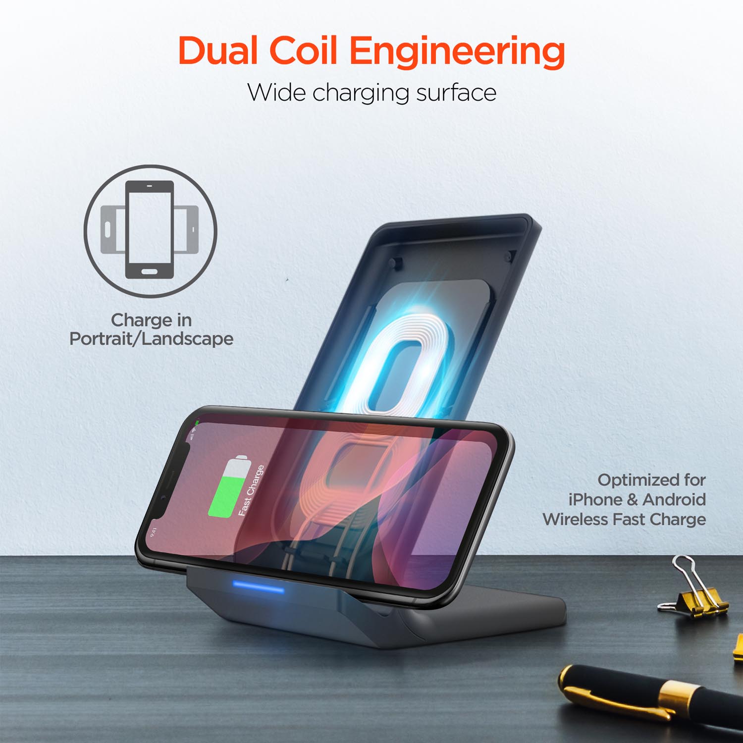 HyperGear 10W Wireless Fast Charging Stand