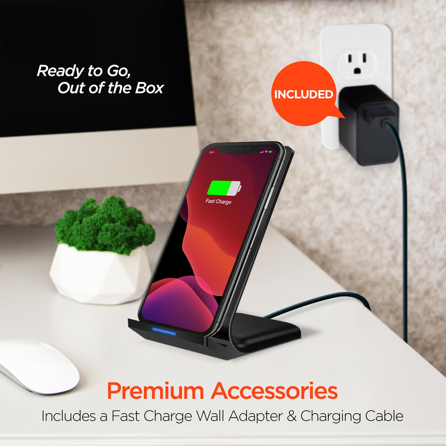 HyperGear 10W Wireless Fast Charging Stand