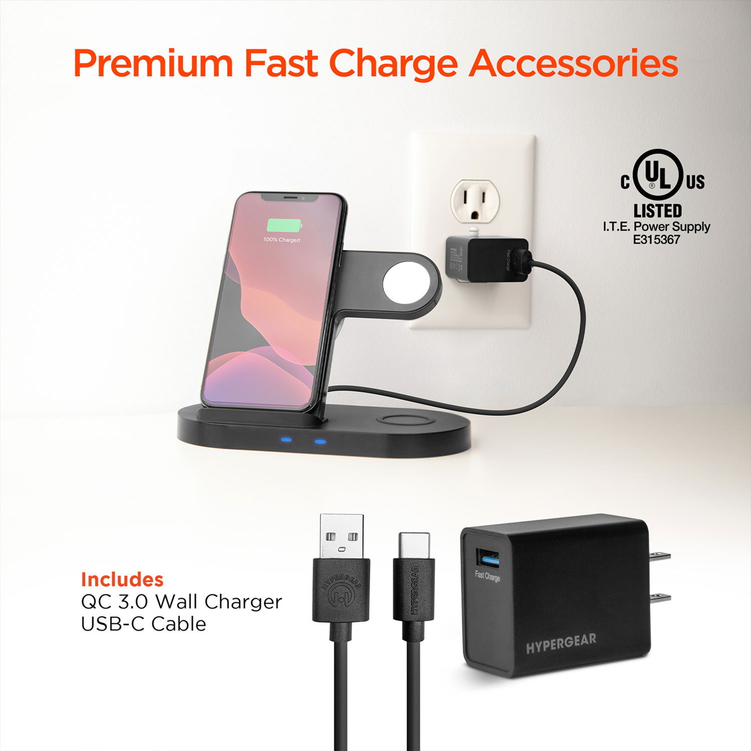 HyperGear 3 In 1 Wireless Charging Dock