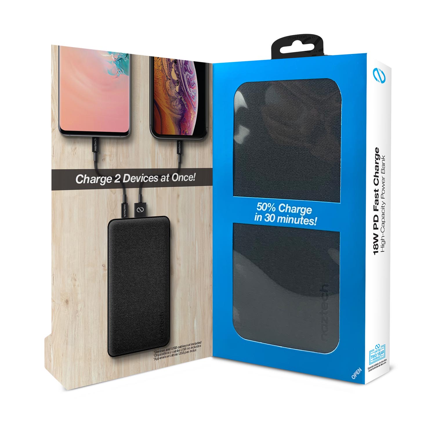 Naztech 10000mAh PD+QC Fabric Power Bank