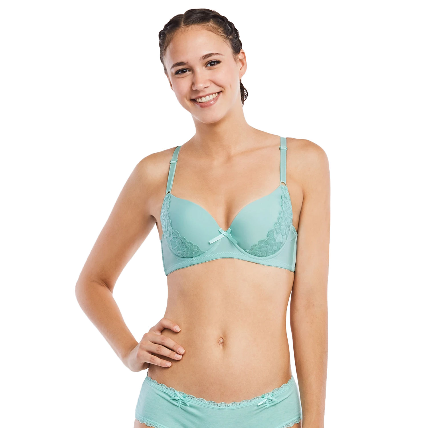 6 Pack Ladies Full Cup Plain Lace Bra