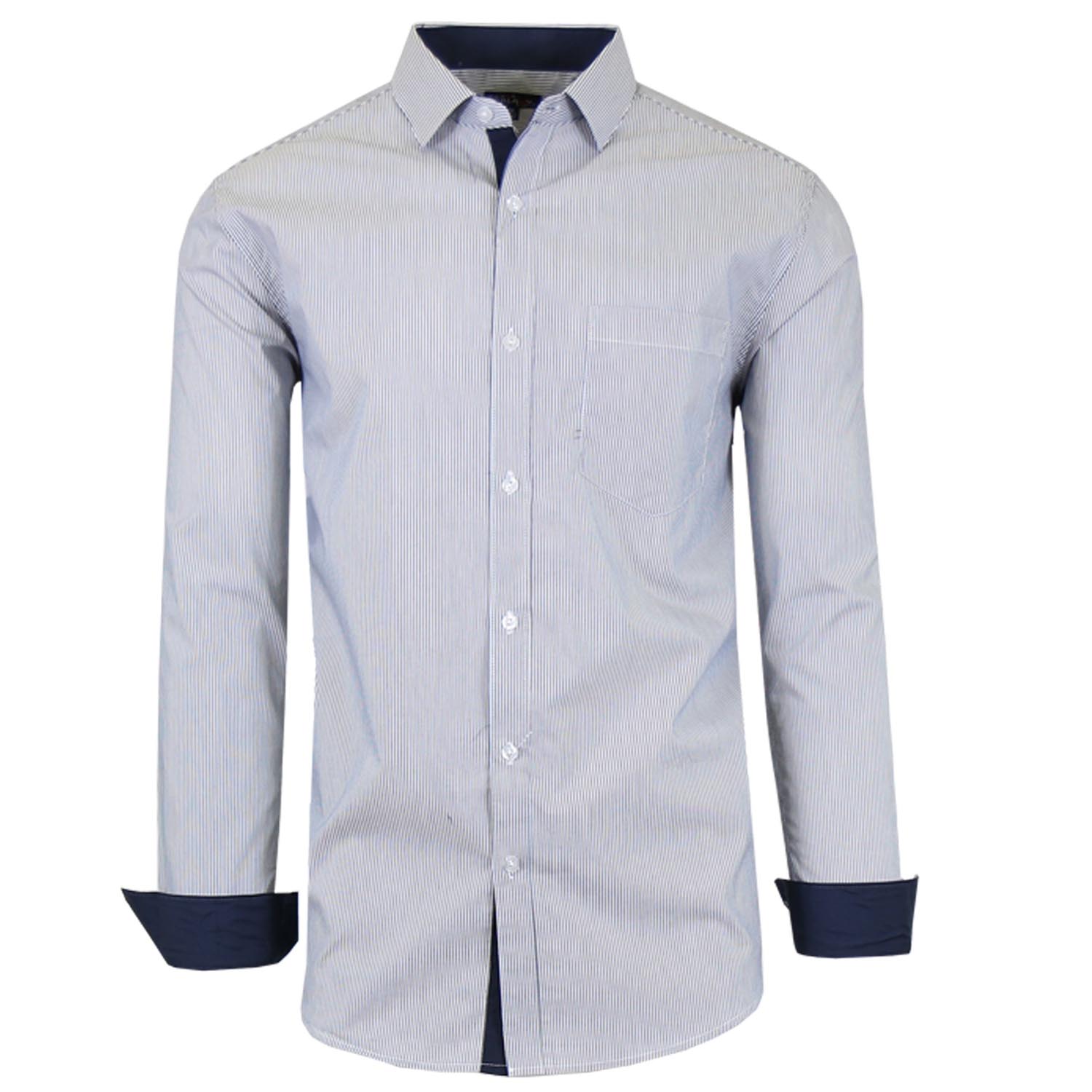 Men's Long Sleeve Printed Stretch Dress Shirts