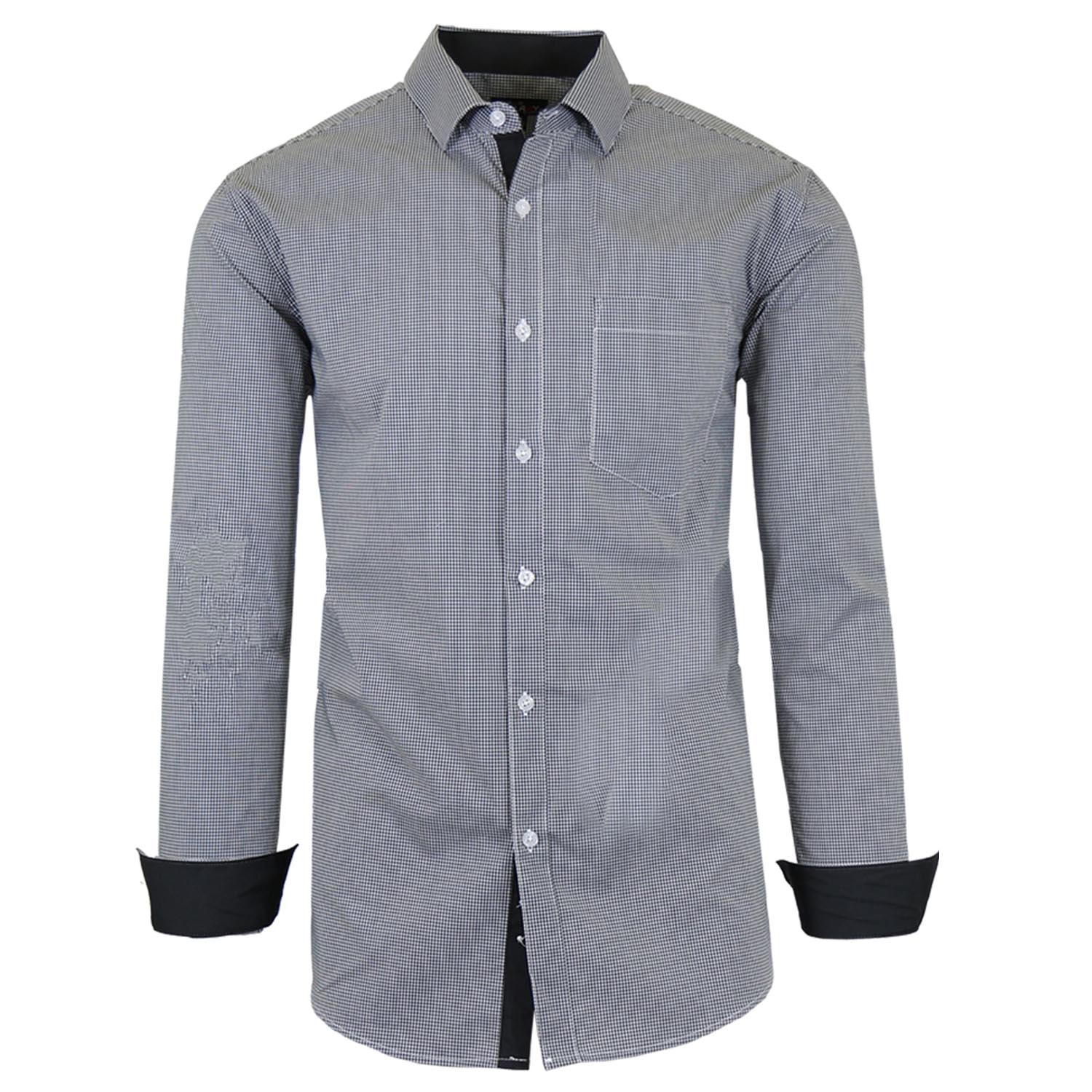 Men's Long Sleeve Printed Stretch Dress Shirts