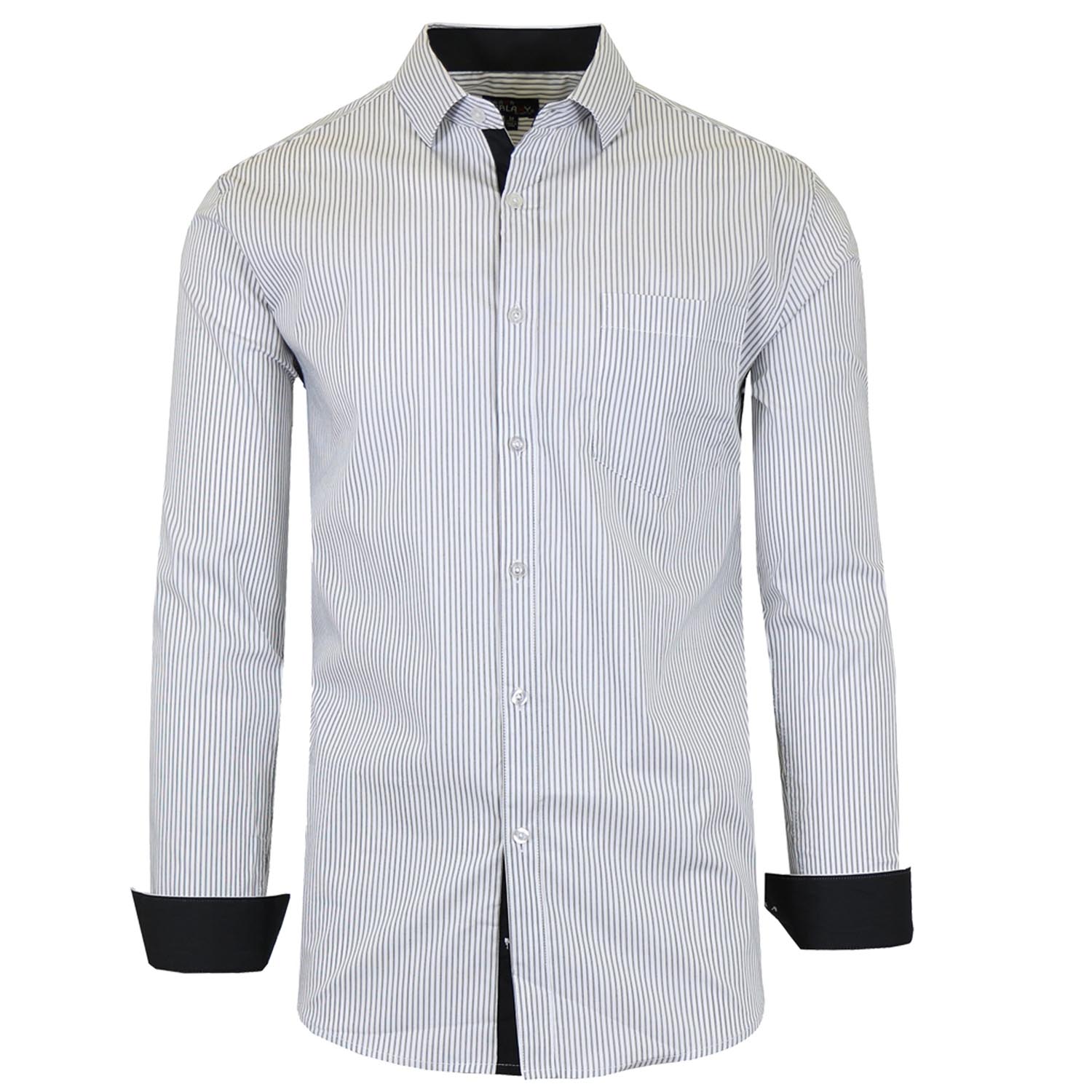 Men's Long Sleeve Printed Stretch Dress Shirts