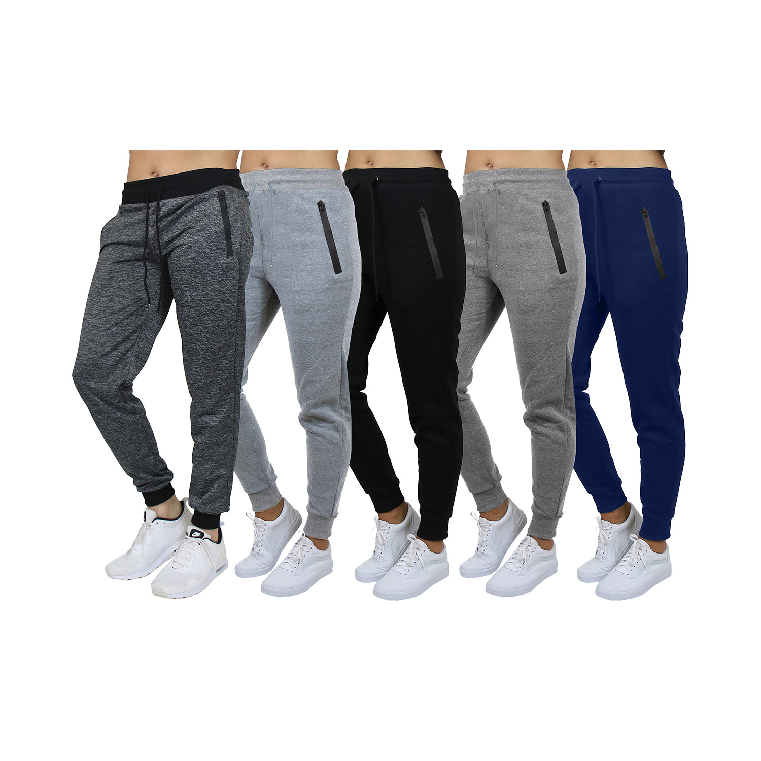 Women's French Terry Fashion Joggers With Tech Zipper Pockets