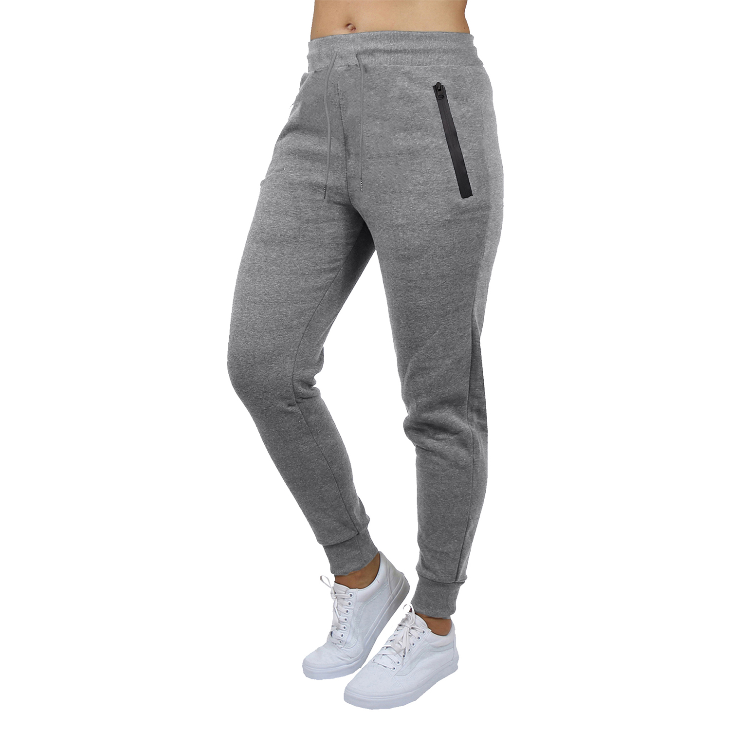 Women's French Terry Fashion Joggers With Tech Zipper Pockets