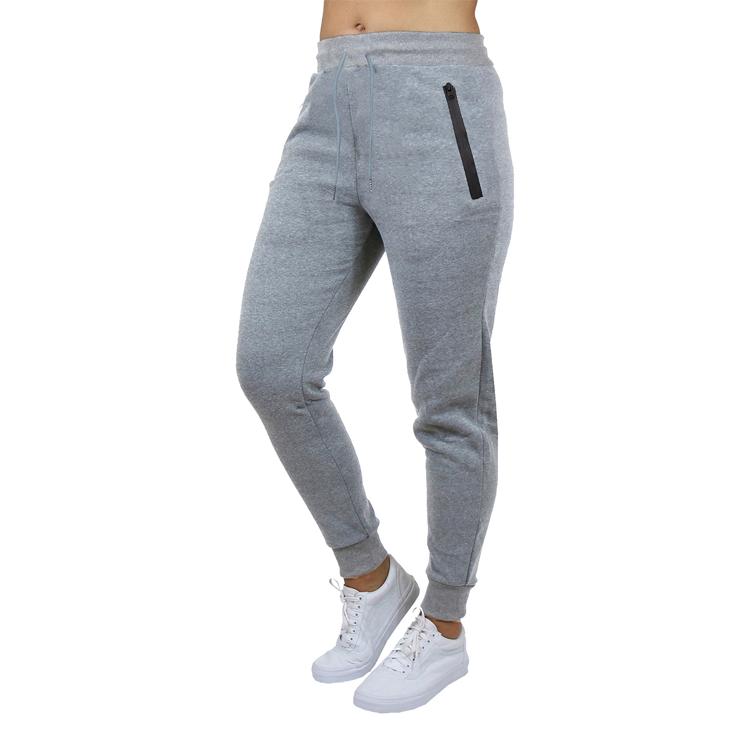 Women's French Terry Fashion Joggers With Tech Zipper Pockets