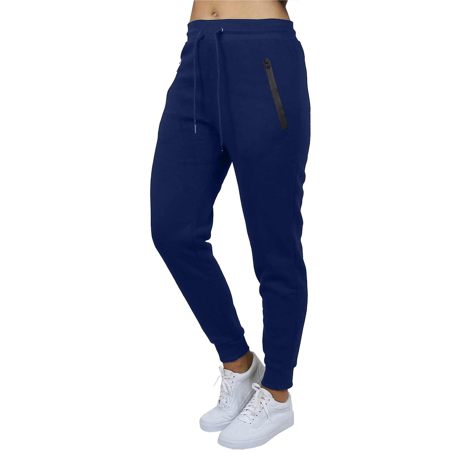 Women's French Terry Fashion Joggers With Tech Zipper Pockets