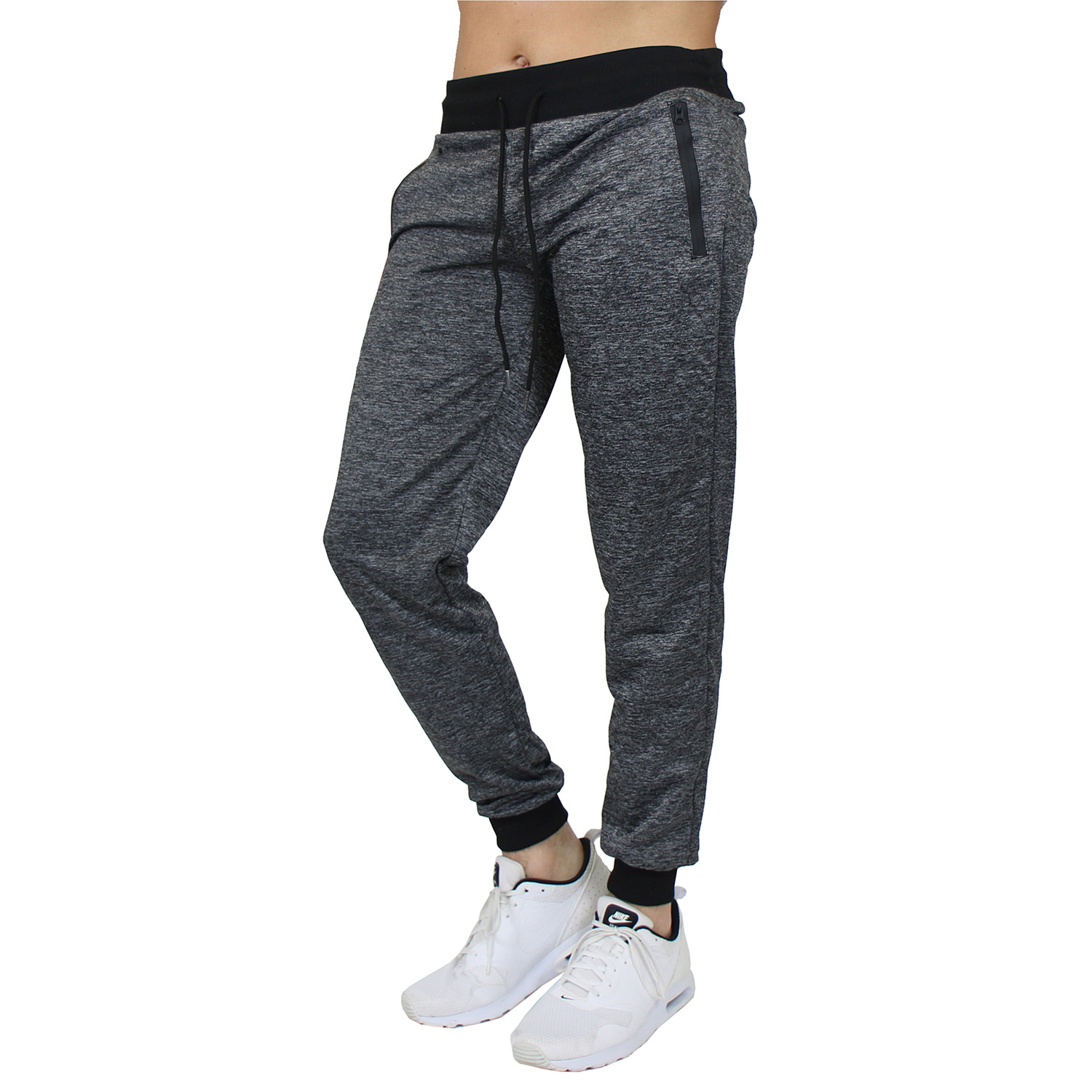 Women's French Terry Fashion Joggers With Tech Zipper Pockets