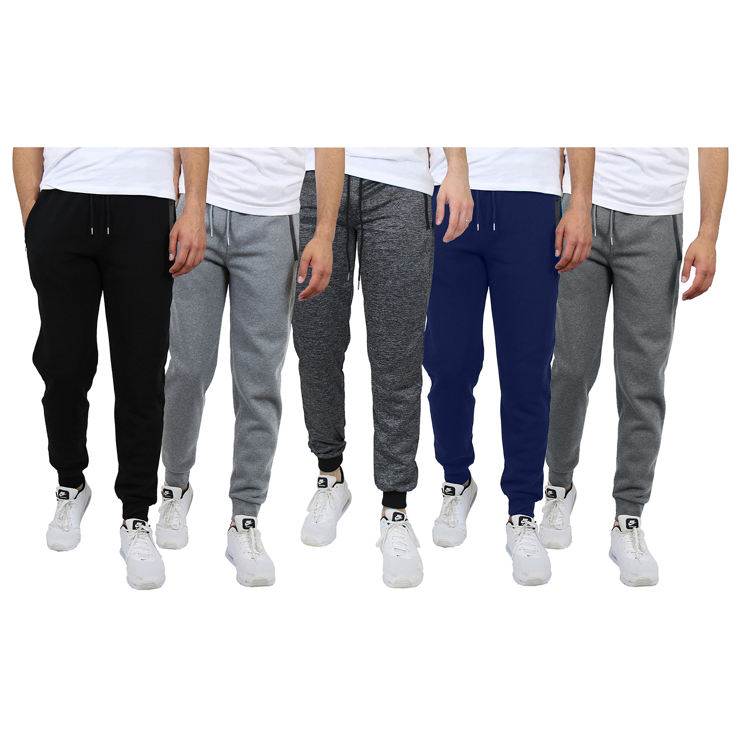 Men's Skinny Fit French Terry Joggers With Tech Zipper Pockets