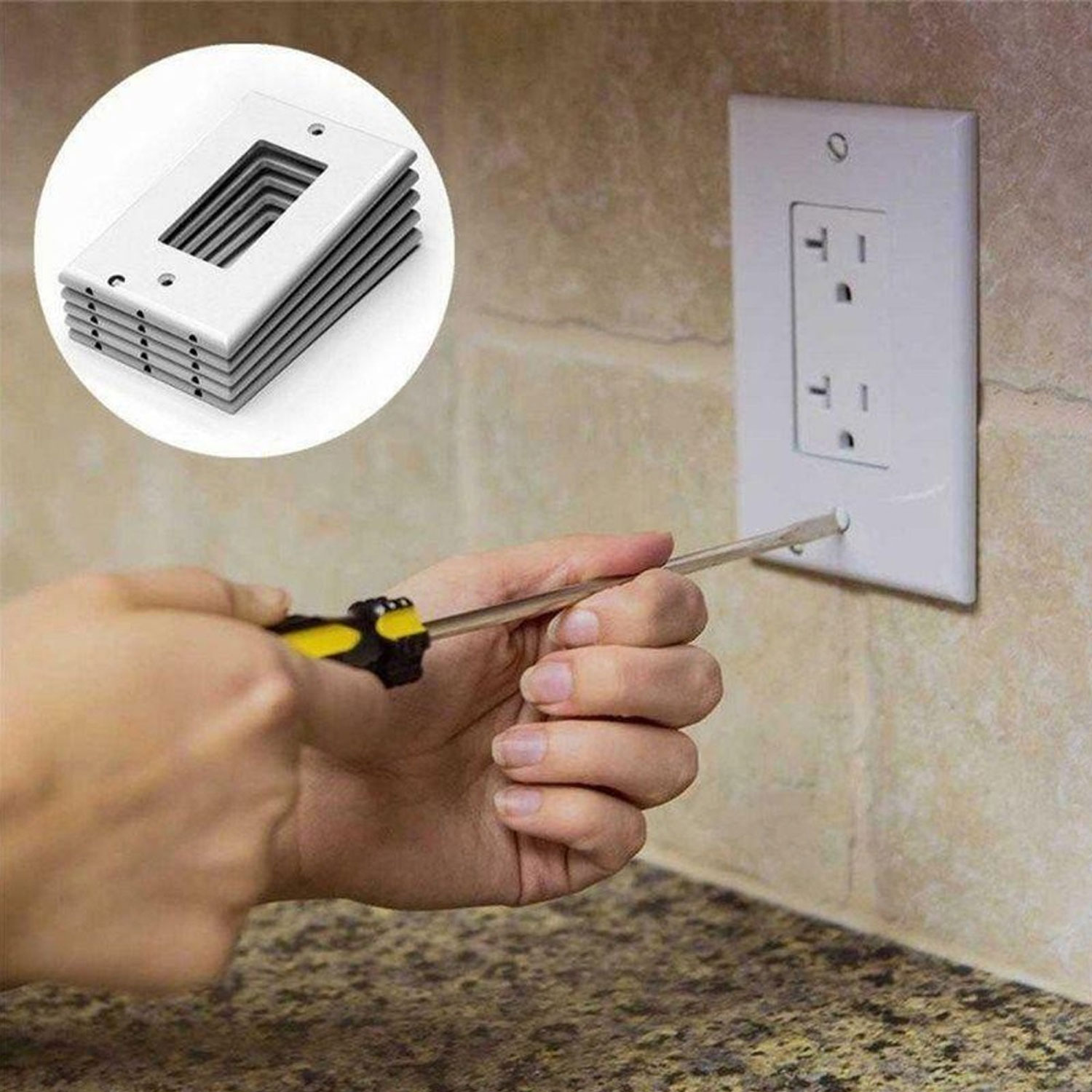 5 Pack Outlet Cover With Built In LED Night Lights