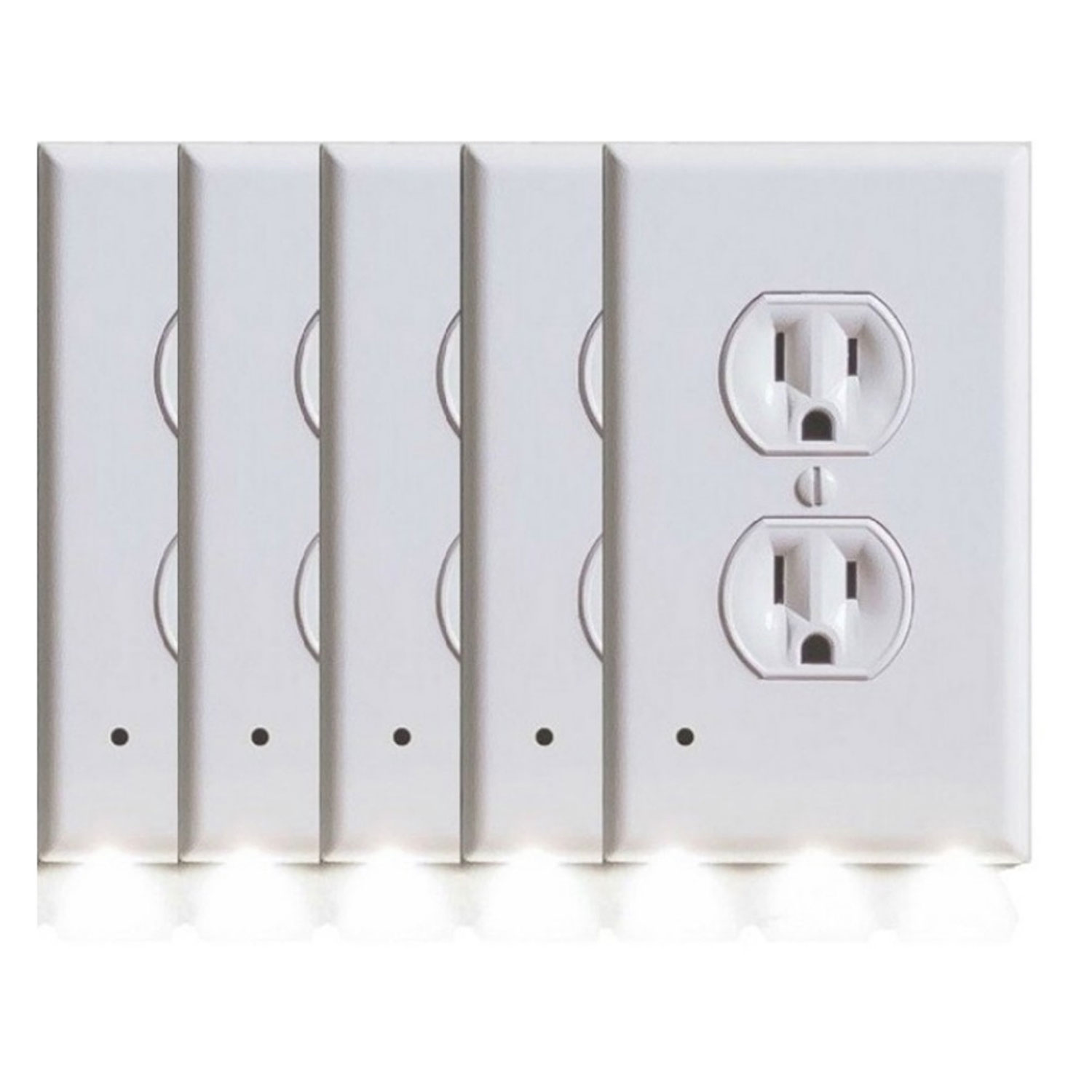 5 Pack Outlet Cover With Built In LED Night Lights