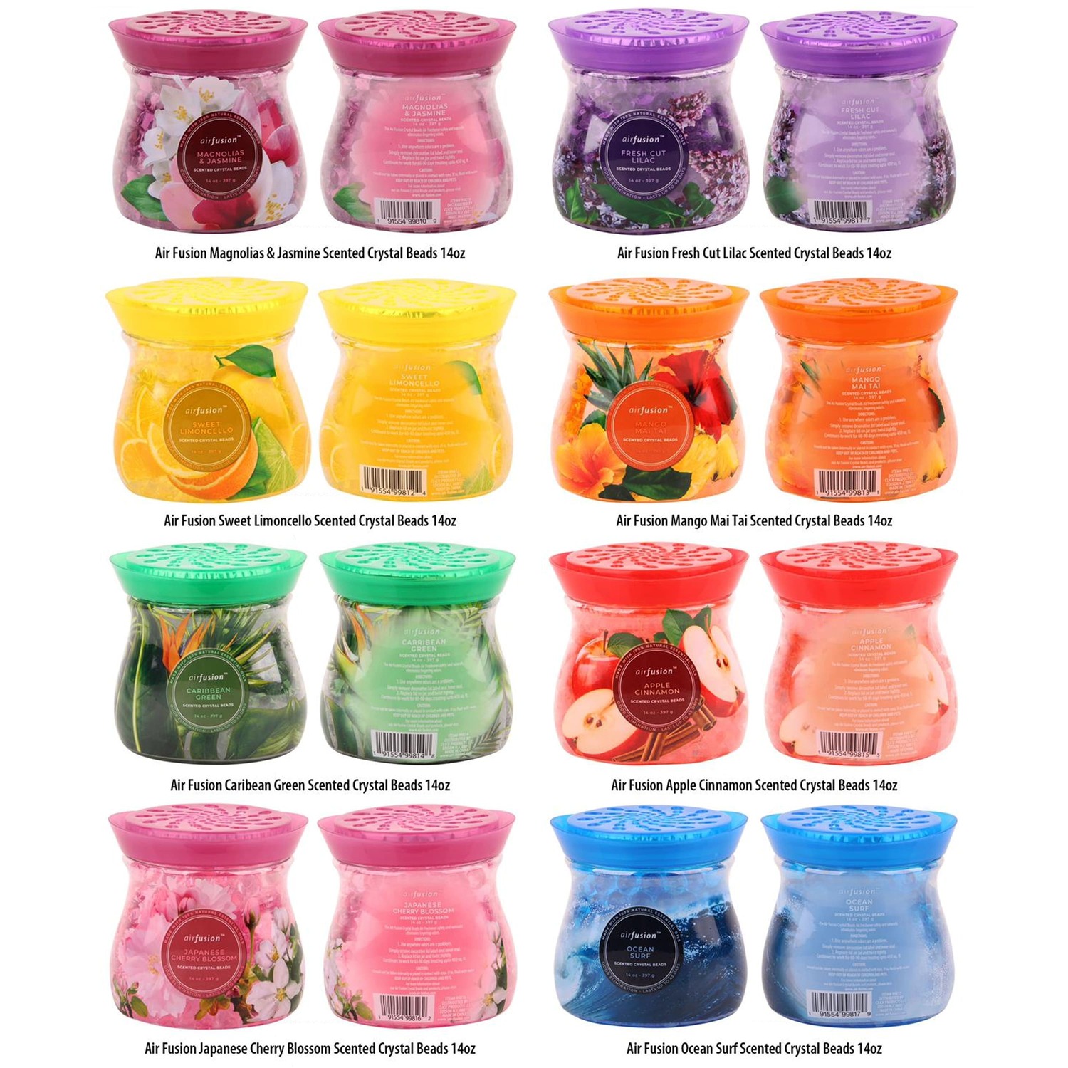 6 Pack Assorted Scented Crystal Freshener Beads