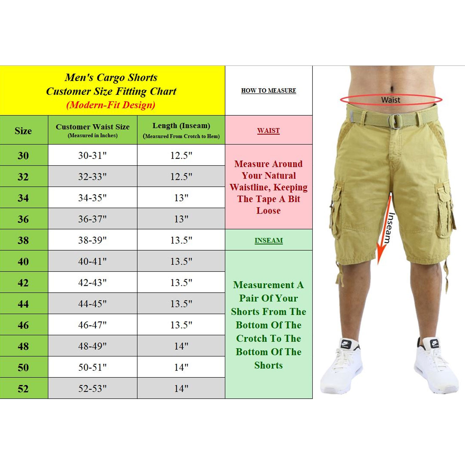 Men's Cargo Shorts With Belt