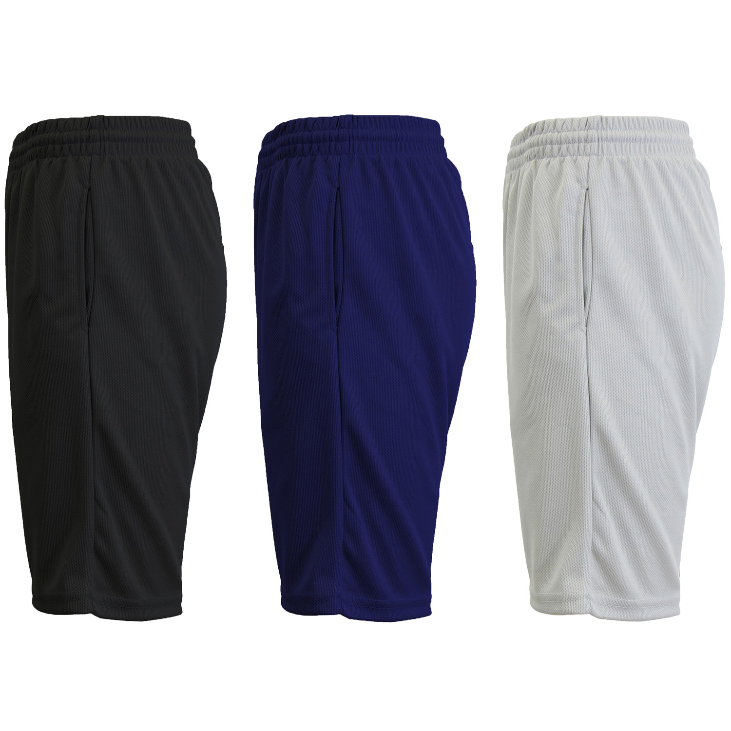 3 Pack Men's Moisture Wicking Active Mesh Performance Shorts