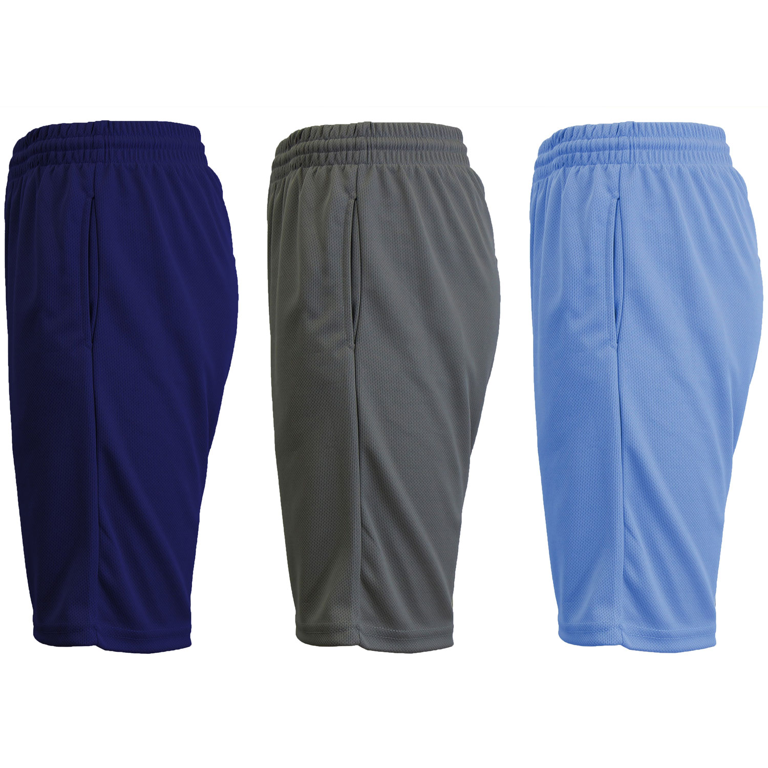 3 Pack Men's Moisture Wicking Active Mesh Performance Shorts