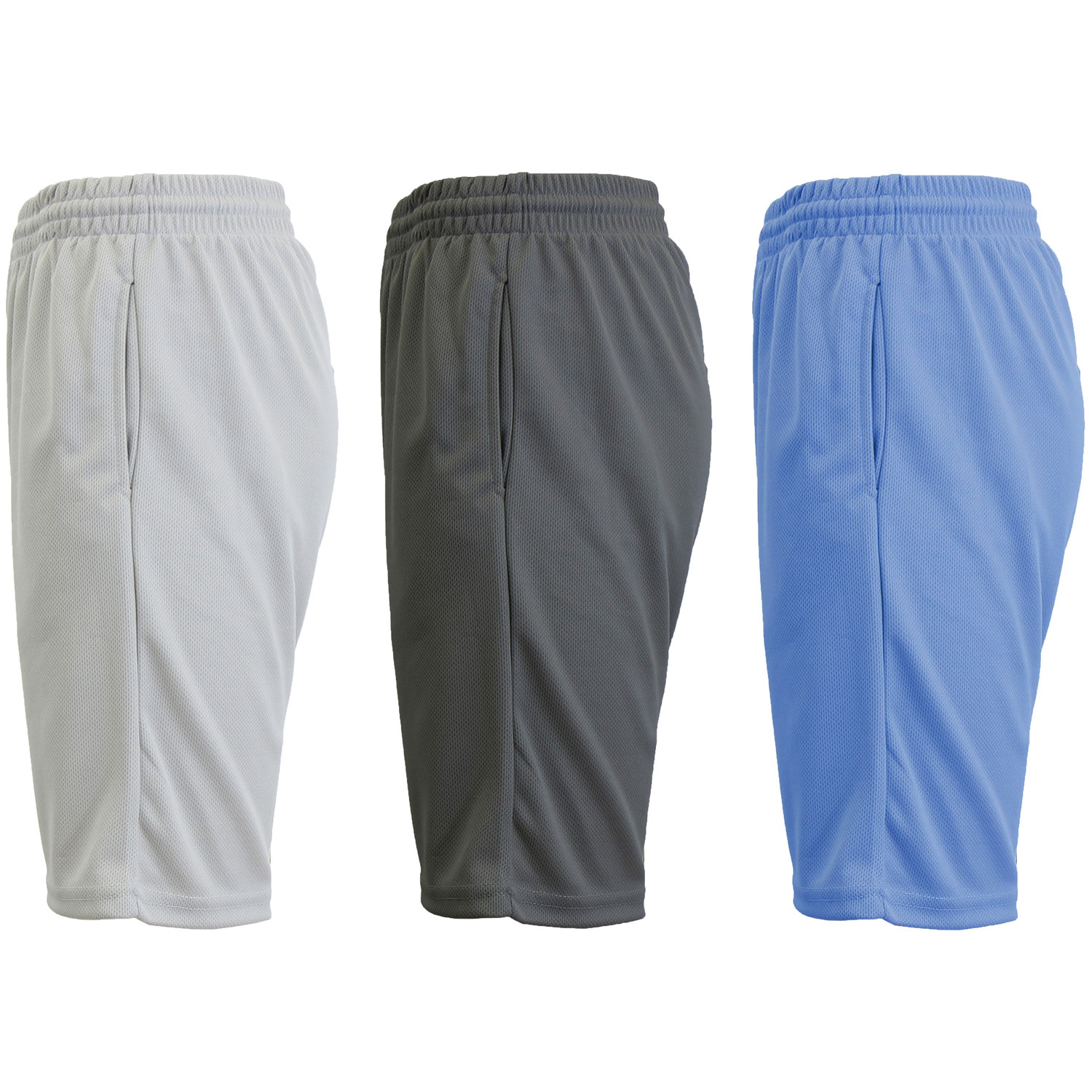 3 Pack Men's Moisture Wicking Active Mesh Performance Shorts