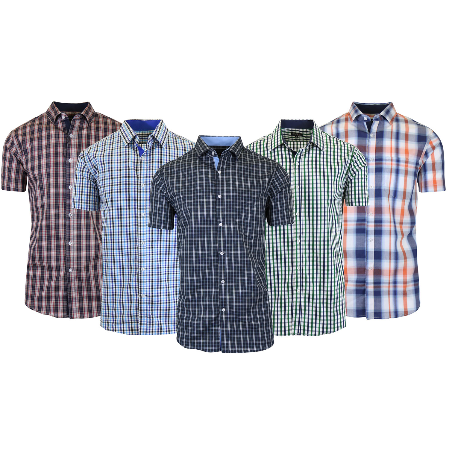 Men's 4 Pack Assorted Short Sleeve Patterned Dress Shirts