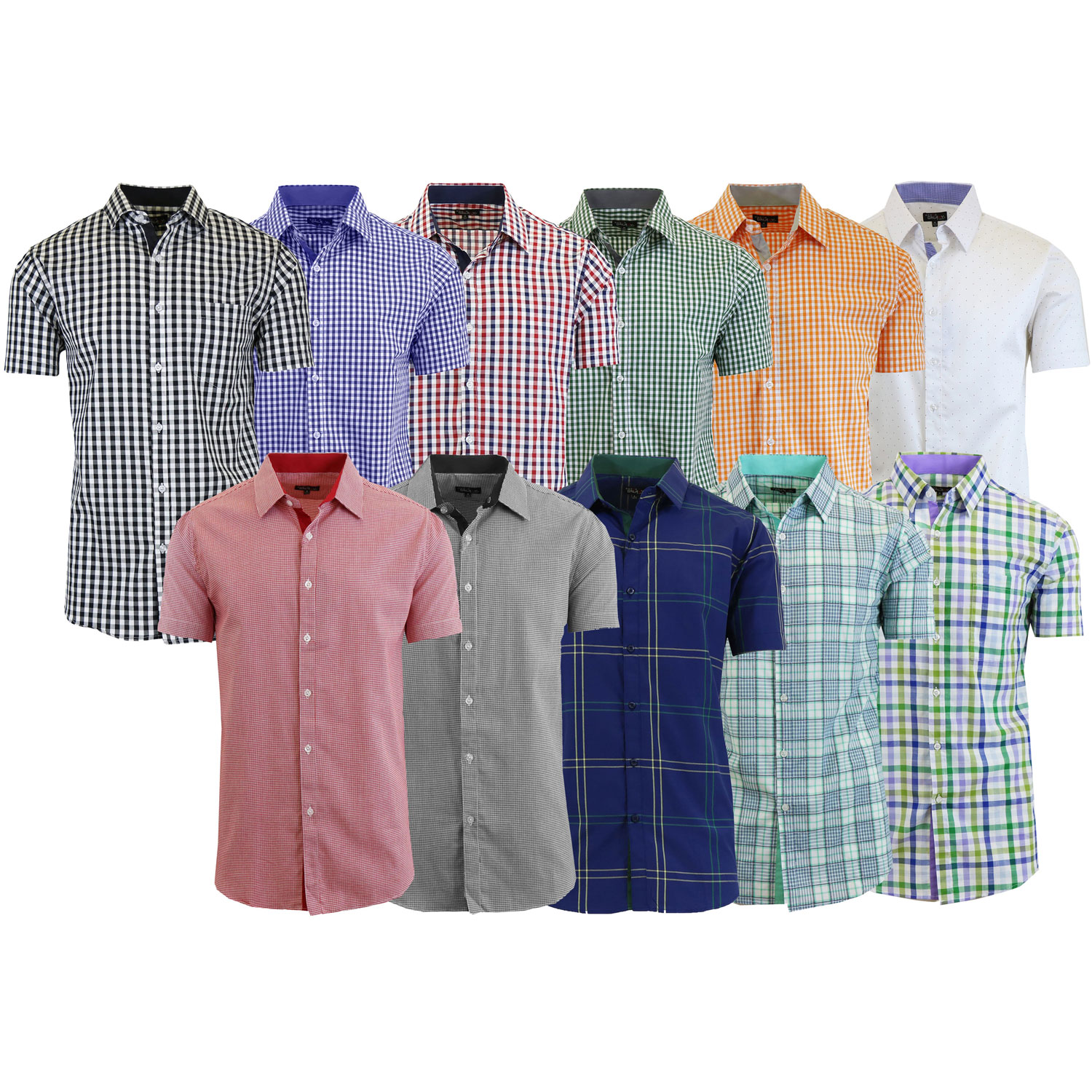 Men's 4 Pack Assorted Short Sleeve Patterned Dress Shirts