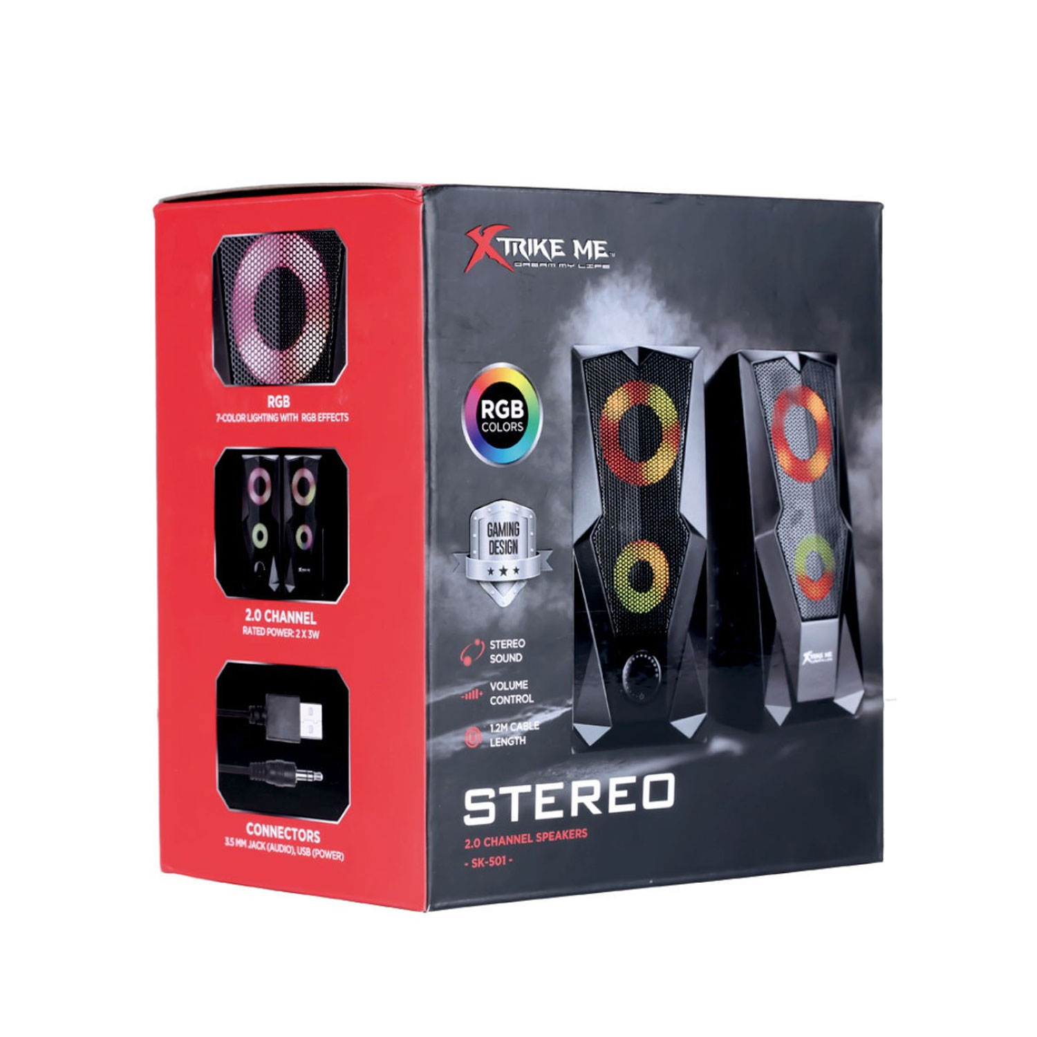 Xtrike Me 2.0 Stereo Gaming Speaker With RGB Backlight 3.5 mm jack (Audio), USB (Power)