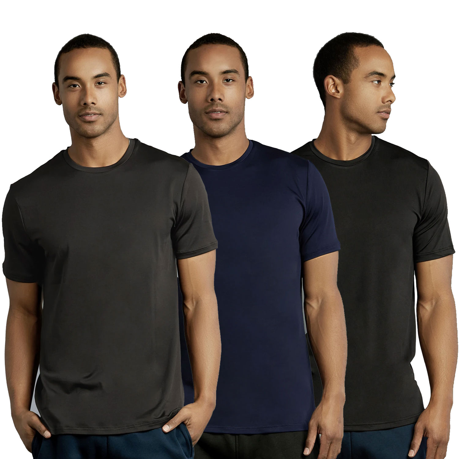 3 Pack Men's Athletic Round Neck T-shirt