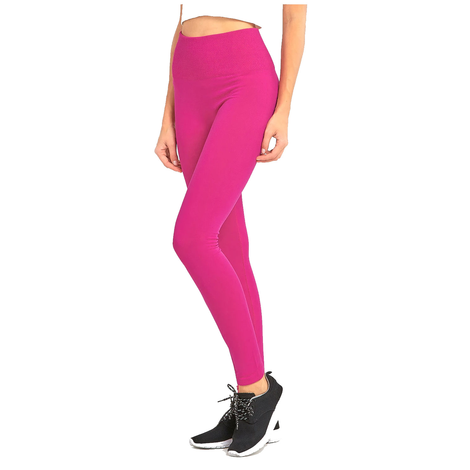 2 Pack Ladies High Waist Fleece Extra-wide Band Leggings