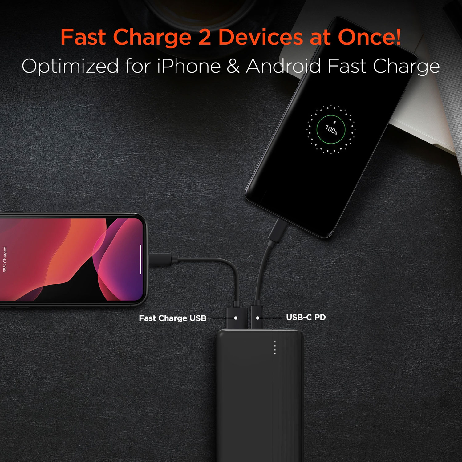 USB Power Bank 20000mAh 20W PD
