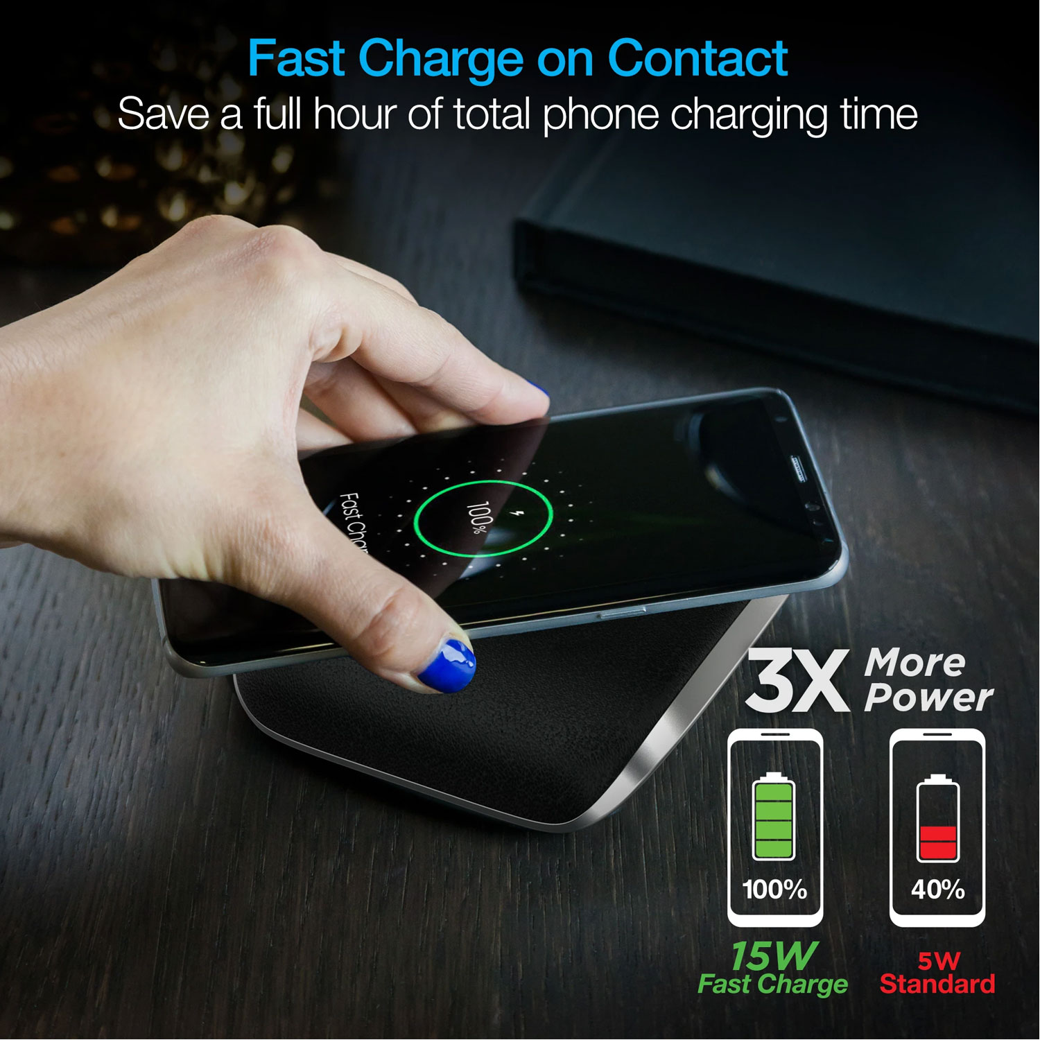 Fast Wireless Charger For iphone With Power Pad II