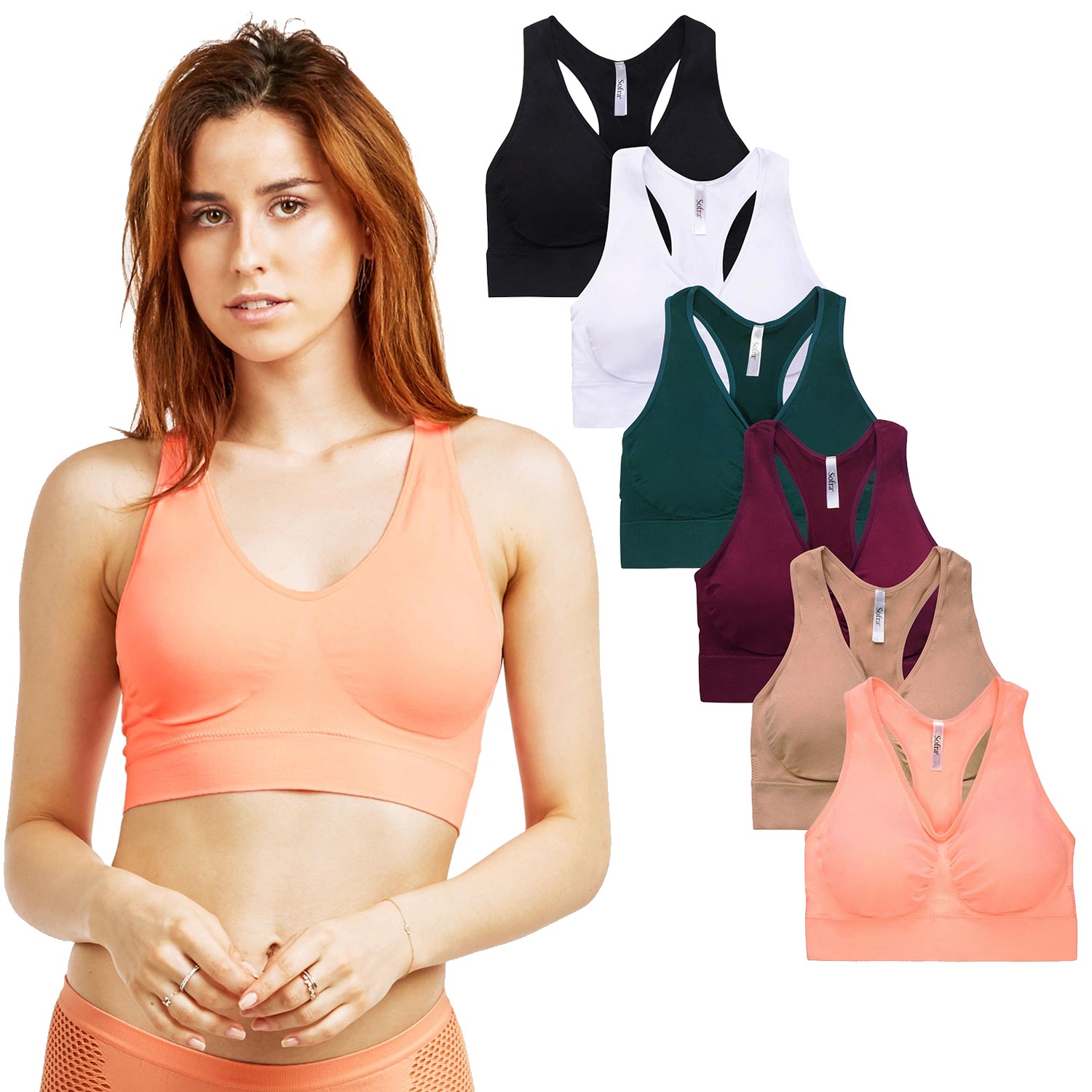 Seamless Sports Bra - Racer back 6 pack