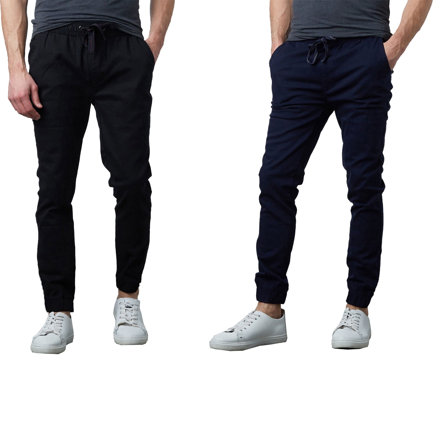 Men's Jogger Pants Slim-fit Cotton Twill  - 2 Pack