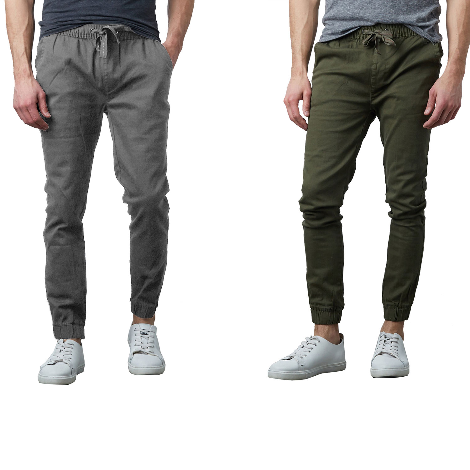 Men's Jogger Pants Slim-fit Cotton Twill  - 2 Pack
