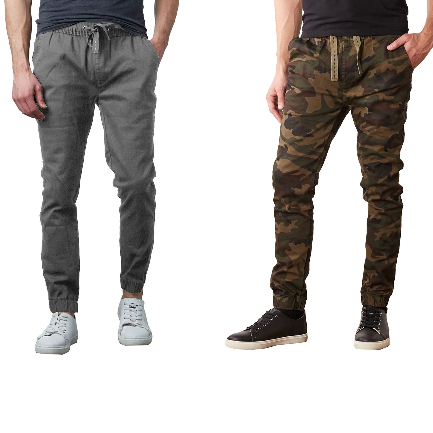 Men's Jogger Pants Slim-fit Cotton Twill  - 2 Pack