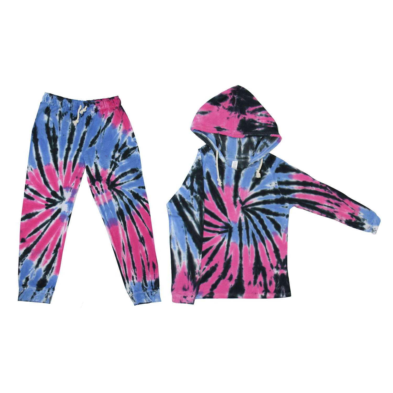 Women's Solid And Tie Dye 2-Piece Hoodie & Jogger Sets