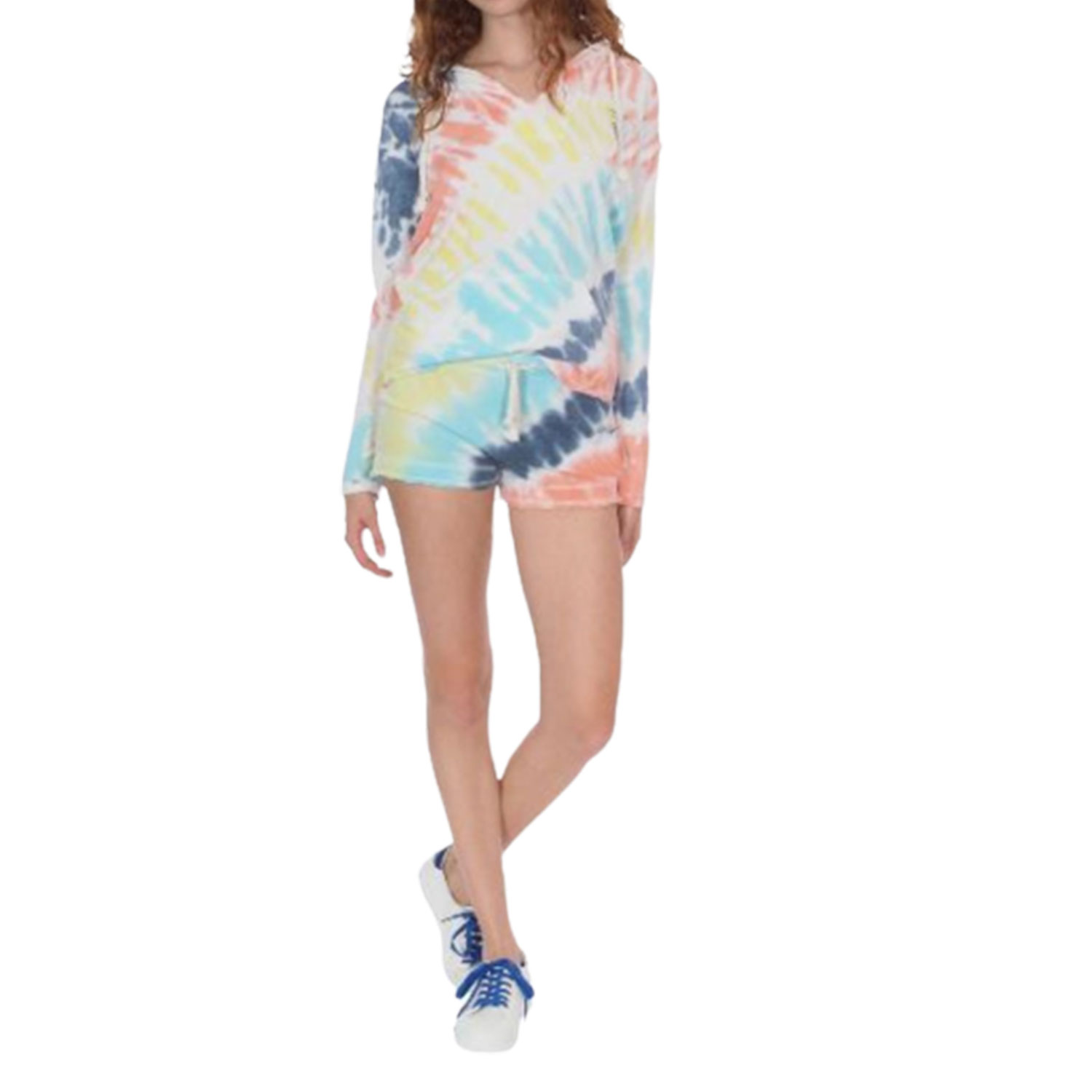 Women's Tie Dye Top & Bottom 2-Piece Shorts Sets