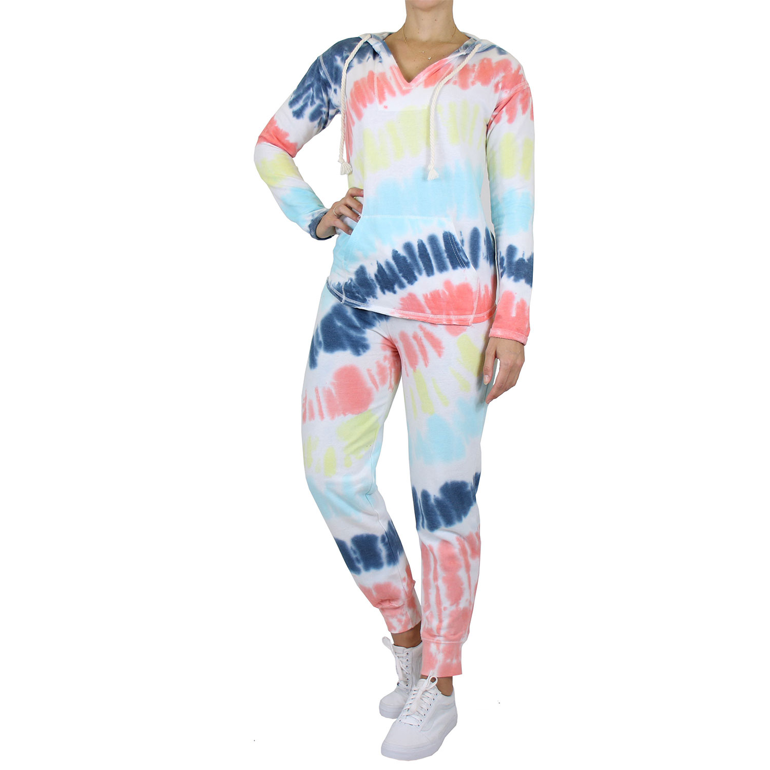 Women's Solid And Tie Dye Top & Bottom 2-Piece Jogger Sets