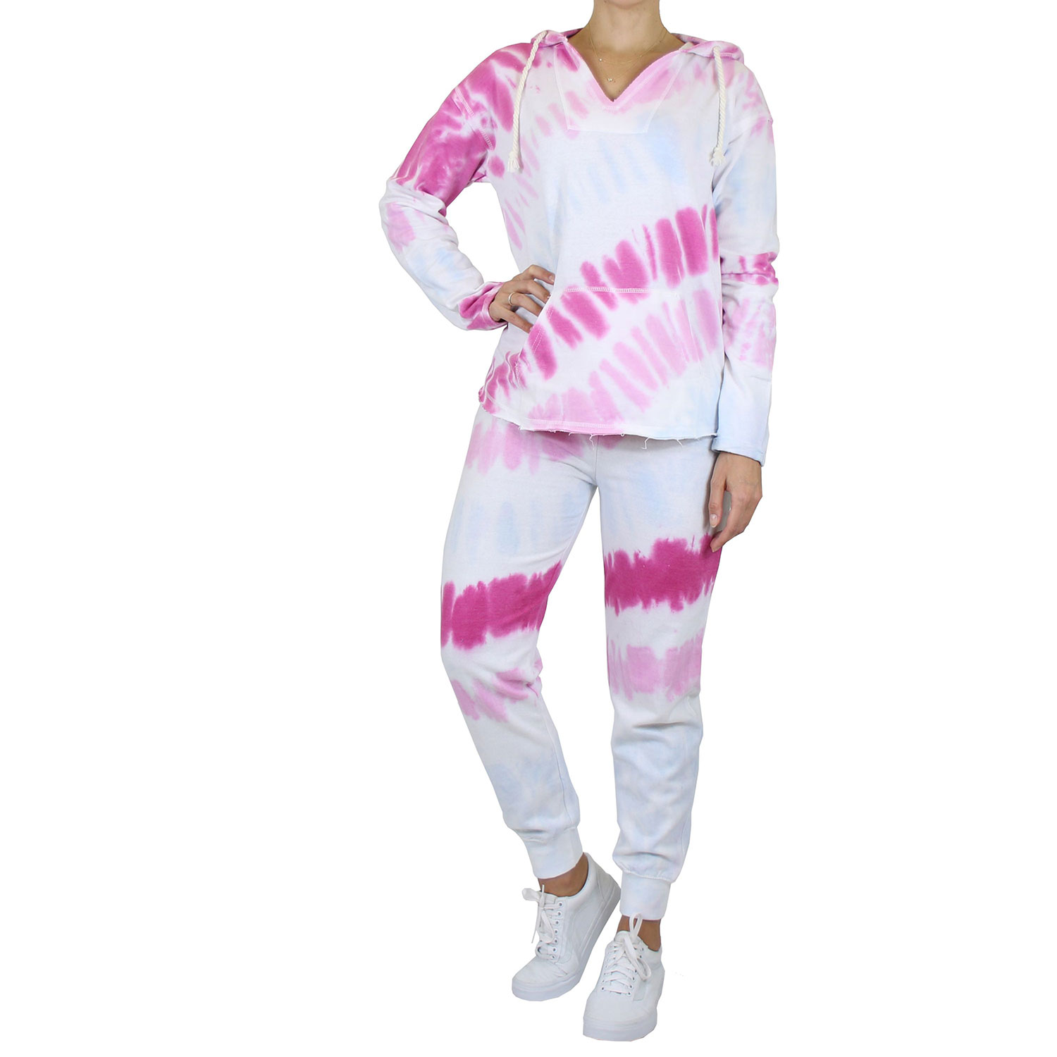 Women's Solid And Tie Dye Top & Bottom 2-Piece Jogger Sets